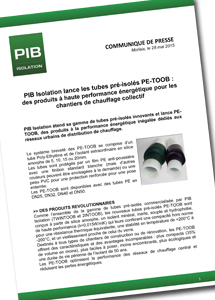 Communiqué de presse PIB Isolation PE-TOOB