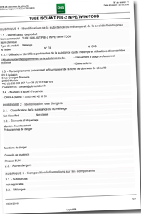 Fiche de données de sécurité
