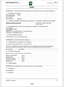 Fiche FDS MatSA